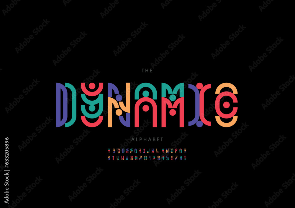 Vector of stylized modern font and alphabet Vector of stylized modern font and alphabet