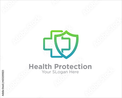 medical protection logo designs for healthy care logo