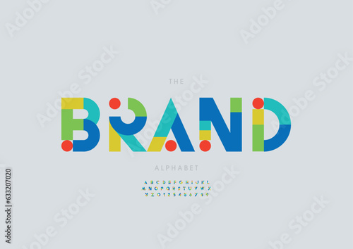 Vector of stylized modern font and alphabet