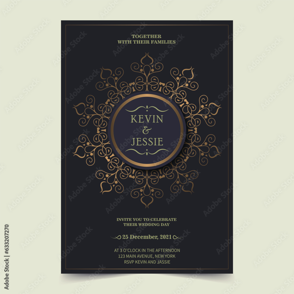 Elegant wedding invitation with pattern motif Elegant wedding invitation with pattern motif