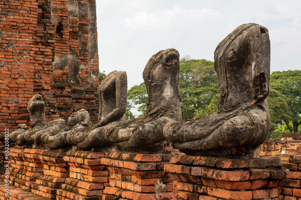 Ayutthaya Temple and historical park or the old capital city of Siam or Thailand country landmark for all tourists attraction internationally.