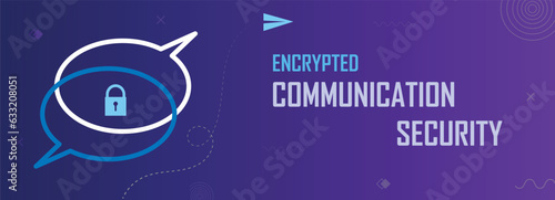 Encrypted security, digital text message service, secure communication vector illustration banner, private conversations, email chat app, blocking spam, avoid virus and phishing