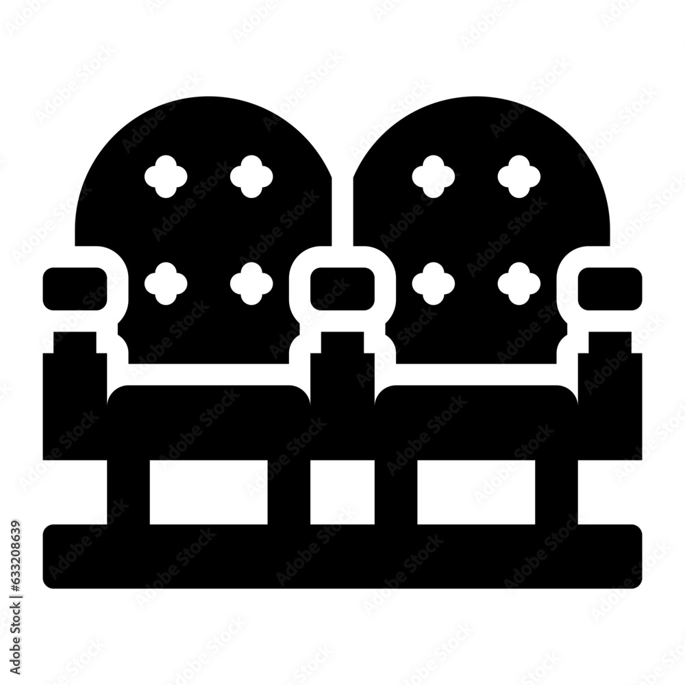 Armchair Cinema solid glyph icon
