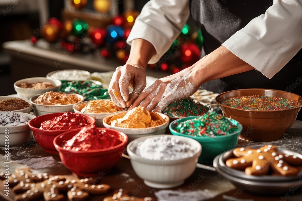 process of baking and decorating gingerbread men