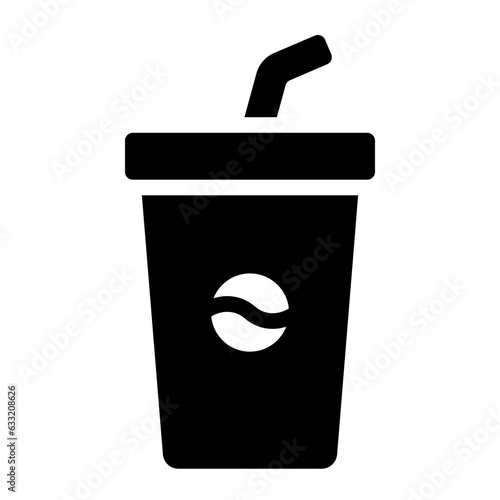 Drink soda or cola solid glyph icon