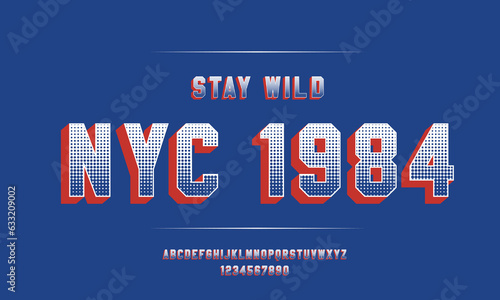 Classic college font. Vintage sport font in american style for football, baseball or basketball logos and t-shirt. Athletic department typeface, varsity style font