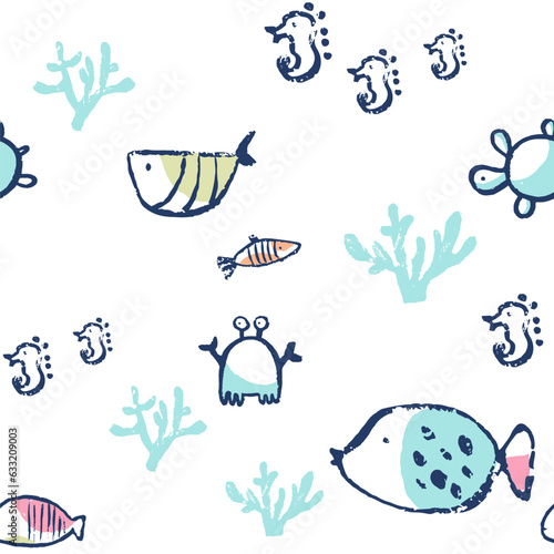 Photography Summer sea seamless pattern