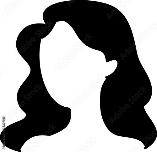 Black women hair beauty doodle icon PNG