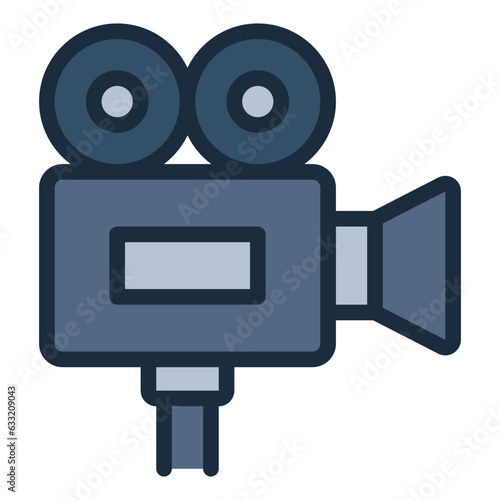 Video Camera Film Projector filled line icon