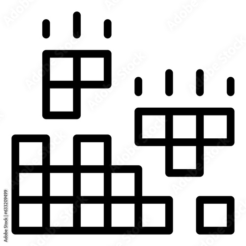 Tetris block game outline icon