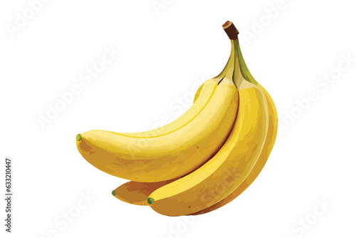 banana, bunch of bananas isolated on white background, banana icon, vector realistic illustration