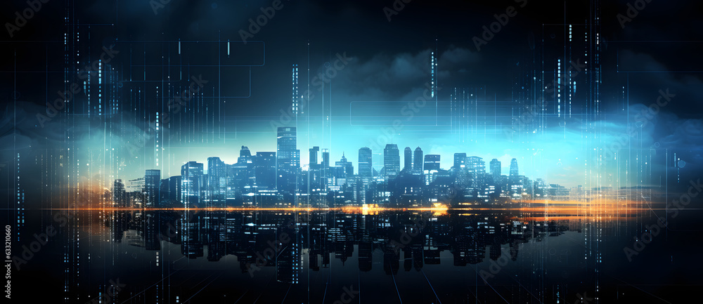 an image of a futuristic city at night