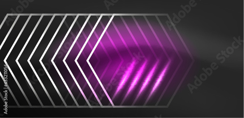 Wallpaper Mural Hexagon abstract background. Techno glowing neon hexagon shapes vector illustration for wallpaper, banner, background, landing page, wall art, invitation, prints, posters Torontodigital.ca
