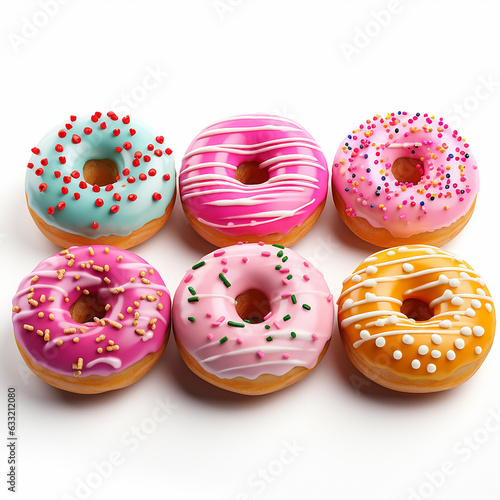 Donuts isolated on white background. Made with generative ai