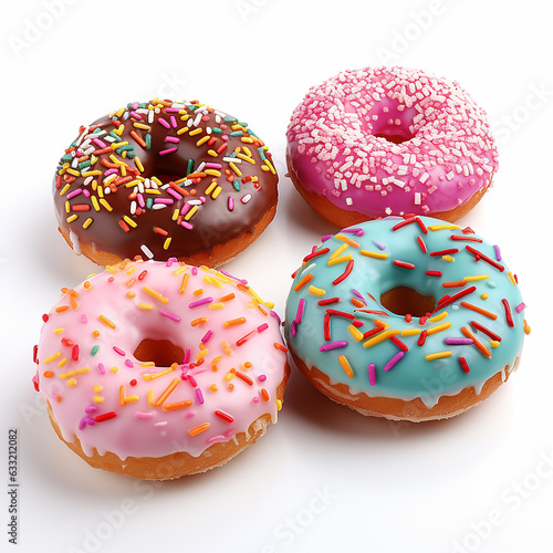 Donuts isolated on white background. Made with generative ai