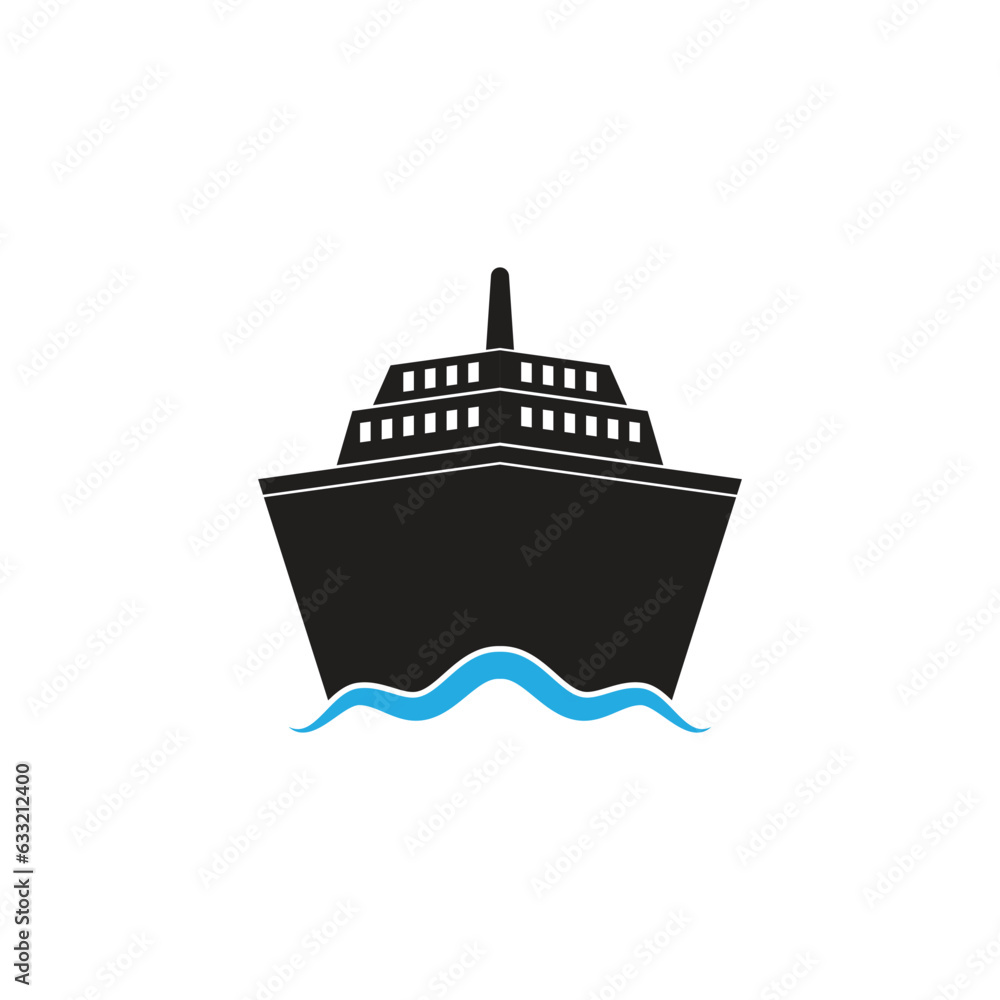 Obraz premium Cruise ship Logo icon Template vector flat design
