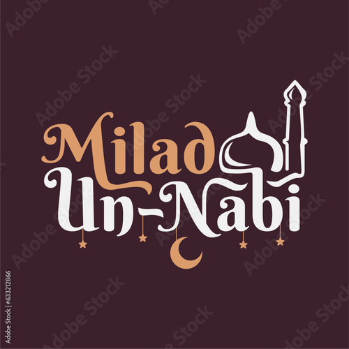 vector islamic milad un nabi festival text design