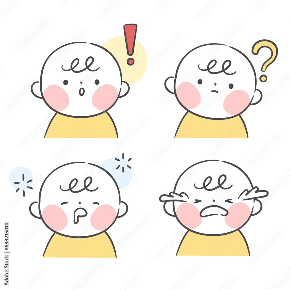 여러가지 표정의 아기 일러스트 여러가지 표정의 아기 일러스트