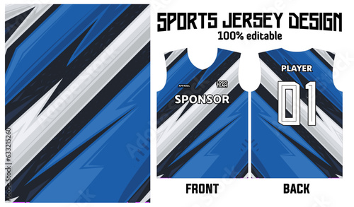 blue abstract pattern jersey design for sport uniform