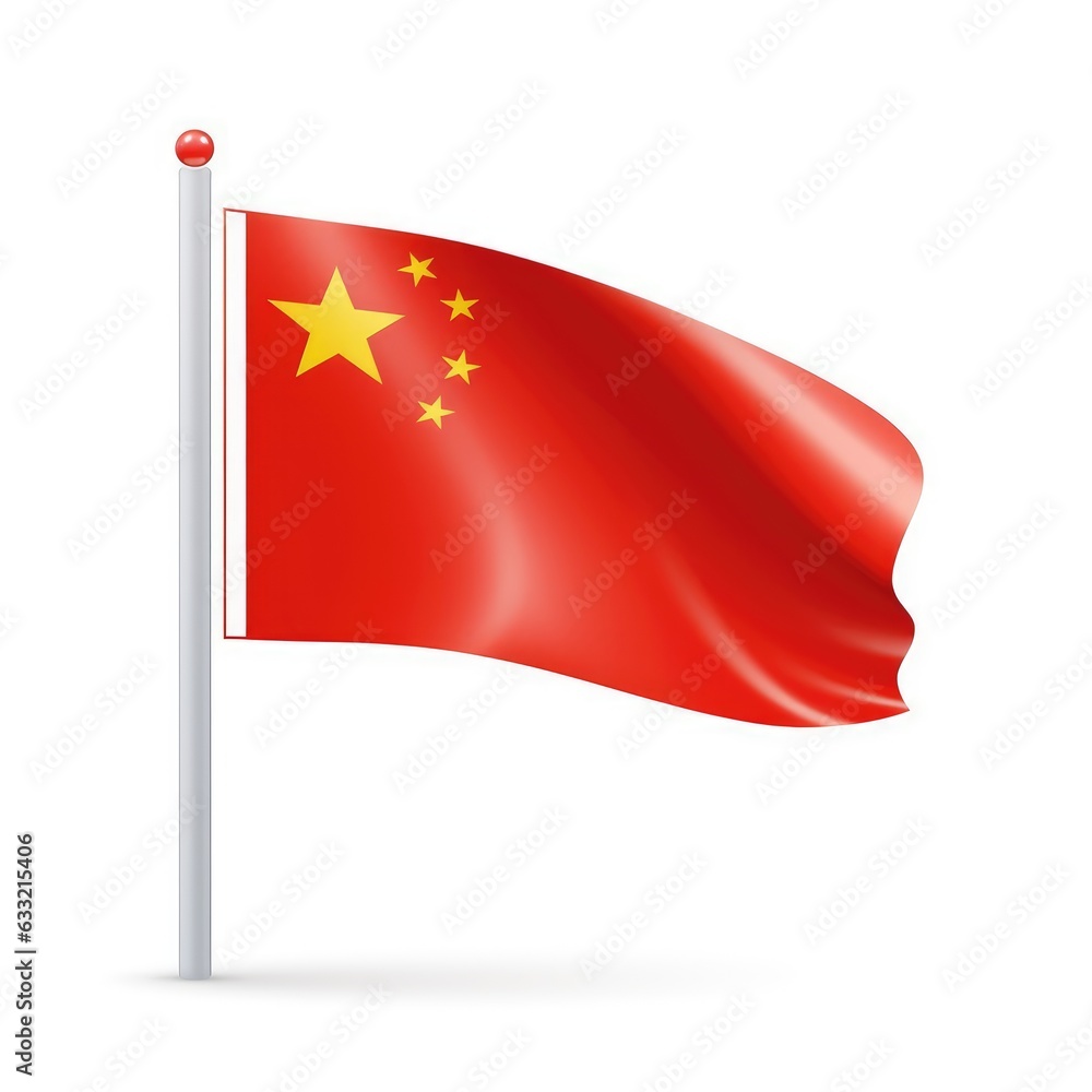 China Flag isolated on white background, China Flag isolated on white background,