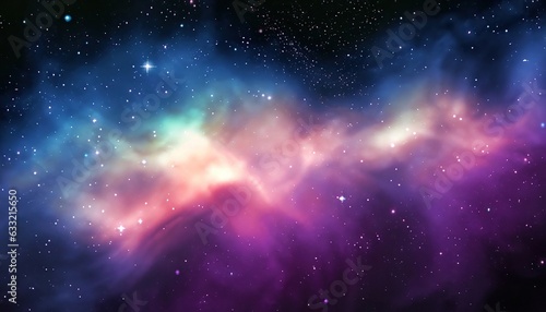 Fototapeta Naklejka Na Ścianę i Meble -  Space background with realistic nebula and shining stars. Colorful cosmos with stardust and milky way. Magic color galaxy. Infinite universe and starry night. Vector illustration