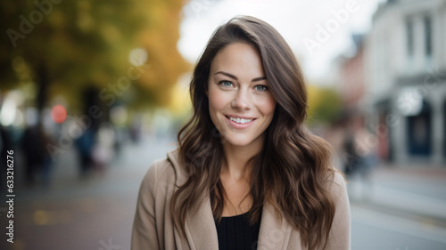 Stylish attractive young smiling woman walking in street in winter or fall outfit Free Download Stylish attractive young smiling woman walking in street in winter or fall outfit - GFXLoad