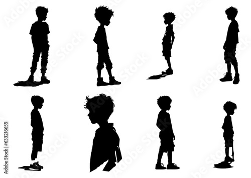 Set de siluetas de chicos vectoriales