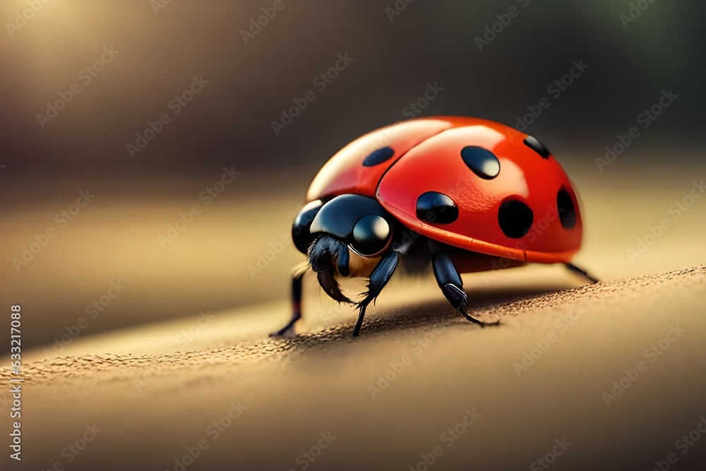 Naklejka premium ladybug on a leaf