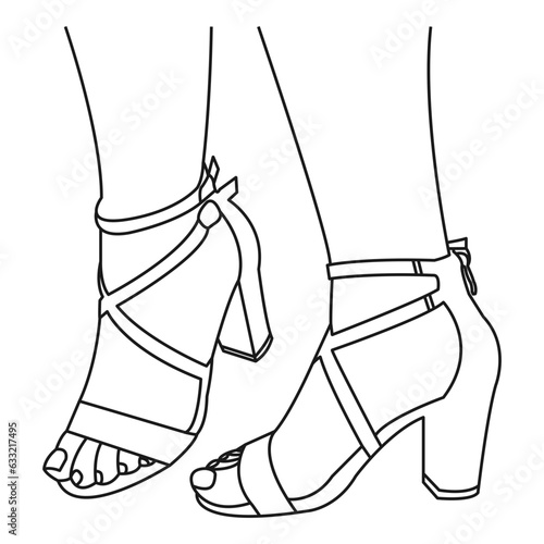 new design Comfortable shoes women slingbacks block square heel for ladies in wholesale, Pointed-toe Women's Pumps Big Size Foot Fetishism Stilettos Shoes Strippers High Heels vector illustration