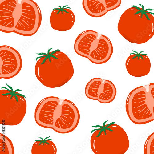 Pattern tomatoes, Vector, Tomato vector seamless pattern, fabric, paper, wallpaper