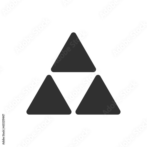 3つの三角形のシンプルな図形のあしらい - かわいいフォルムにアレンジした日本の三つ鱗/みつうろこ