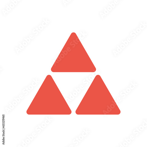 3つの三角形のシンプルな図形のあしらい - かわいいフォルムにアレンジした日本の三つ鱗/みつうろこ