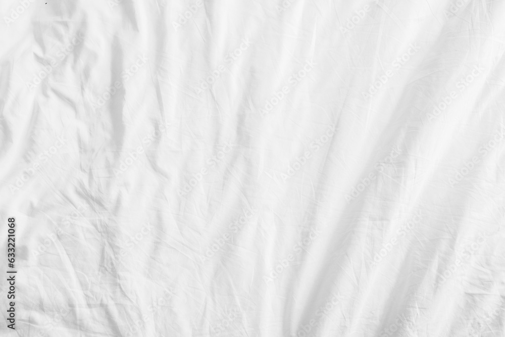 Fototapeta premium Grey Fabric cotton cloth texture with blank soft material space for text and idea design. Clean white pleat woven concept insert detail image, cover retro plain used for new decorative background