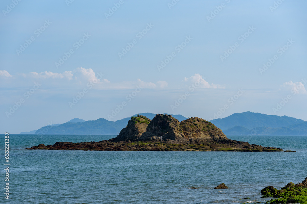 Coastal scenery of the Seto Inland Sea, A small island called Mitsuyama in Yorishima town, Asakuchi City, Okayama Prefecture