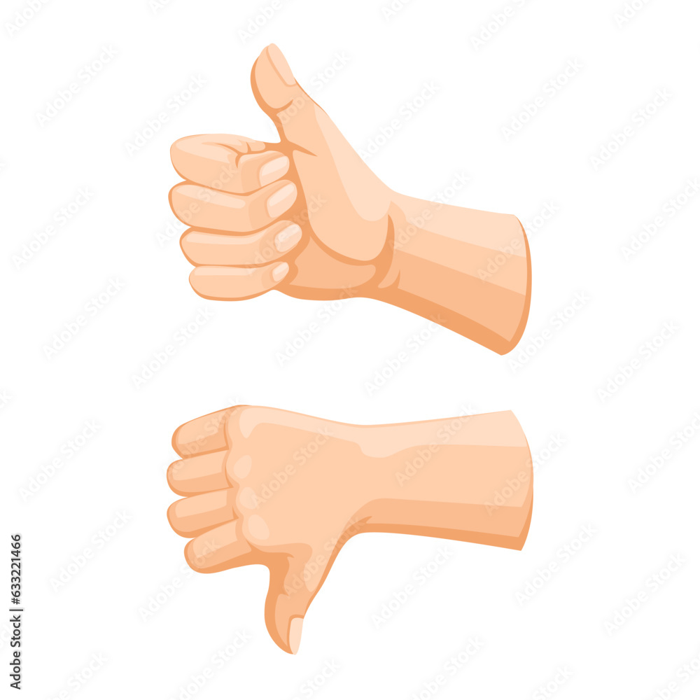 Hand Thumbs Up And Down Gesture Symbol Cartoon illustration Vector Hand Thumbs Up And Down Gesture Symbol Cartoon illustration Vector