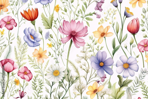 Art floral spring pattern