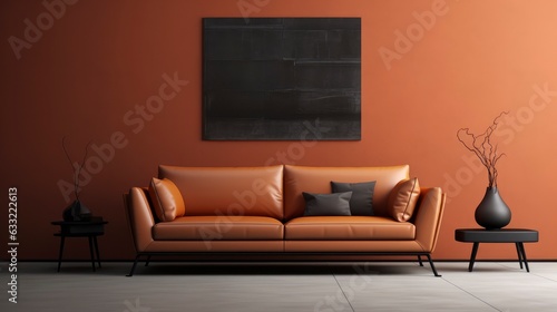 Minimalist clean sofa, with a background on the wall with randon rgb volumetric design, 8k, qhd, sofa interior design, photo