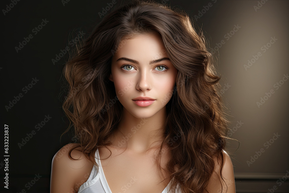 photograph of A women portrait, Beautiful young caucasian woman with clean fresh skin photograph of A women portrait, Beautiful young caucasian woman with clean fresh skin