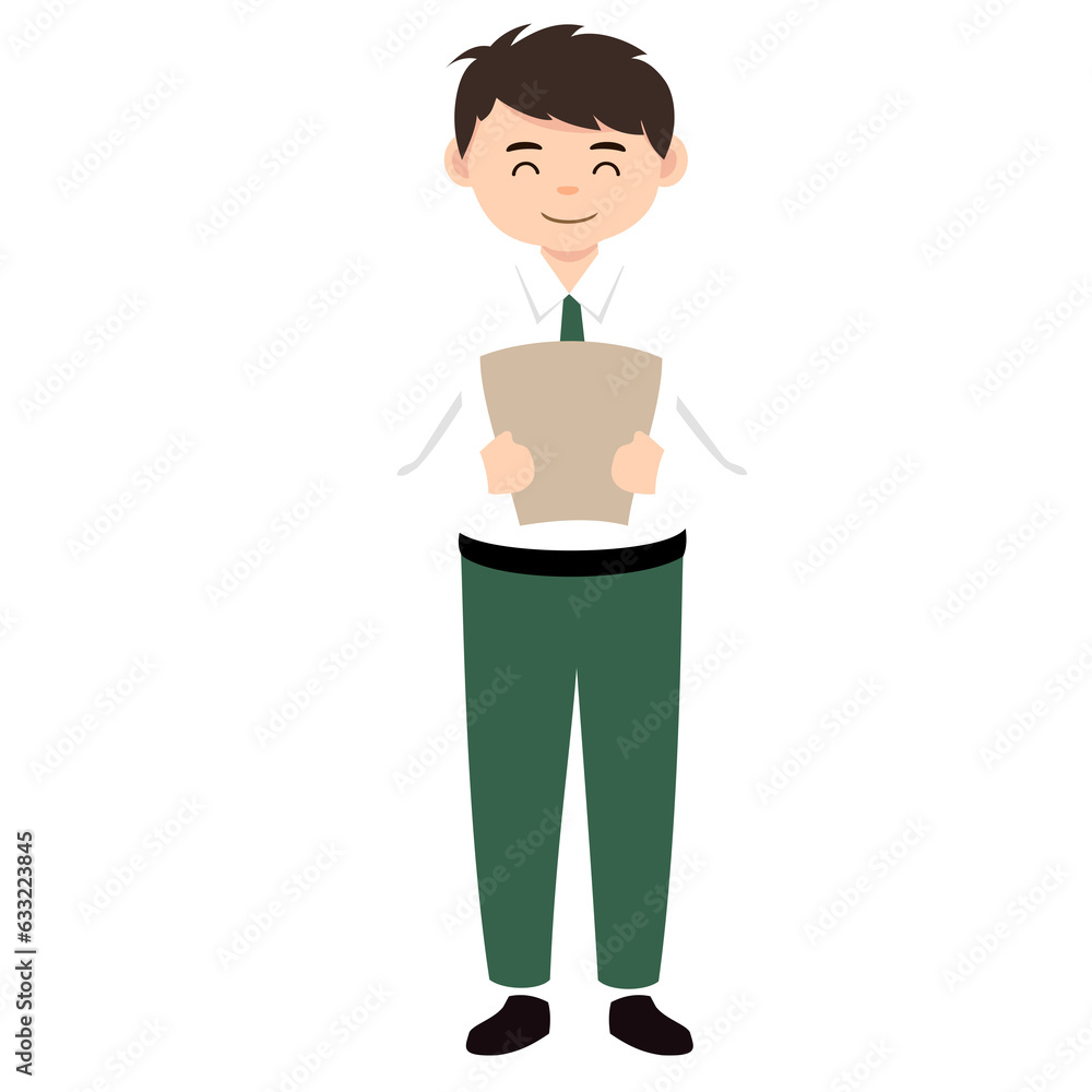 Indonesian boy student character Indonesian boy student character