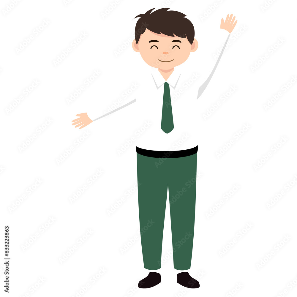 Indonesian boy student character Indonesian boy student character