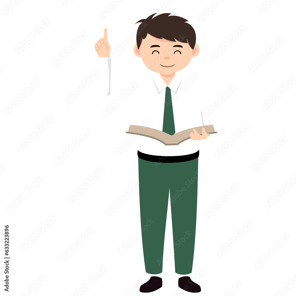 Indonesian boy student character