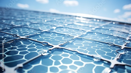 Close-up cells of a solar panel technology 