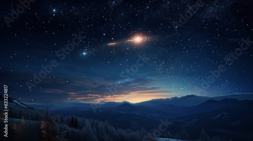  Shooting stars in the night sky, 8k, qhd,