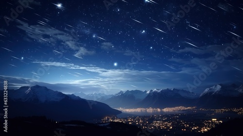  Shooting stars in the night sky  8k  qhd 