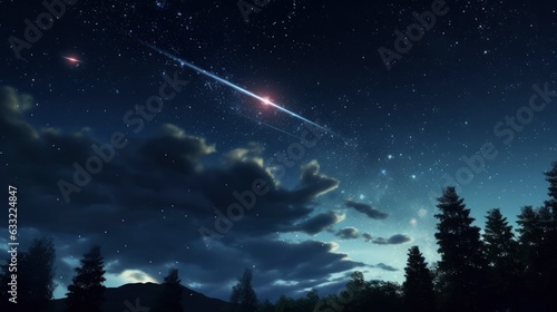  Shooting stars in the night sky  8k  qhd 