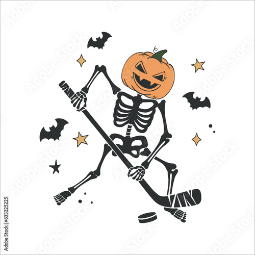 hockey skeleton vector