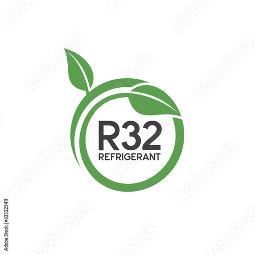 illustration of refrigerant r32, eco gas refrigerant.
