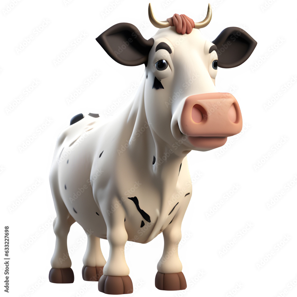 Fototapeta premium a dairy bovine isolated in 3D