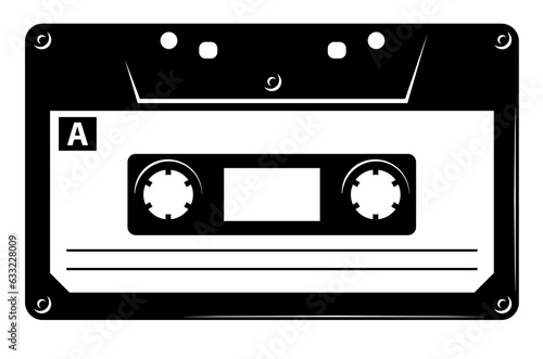 Old vintage tape recorder cassette Icon isolated on white background - vector illustration