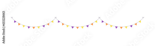 Cute Halloween Bunting Garland Illustration. Simple banner hanging party classy decor vector element.